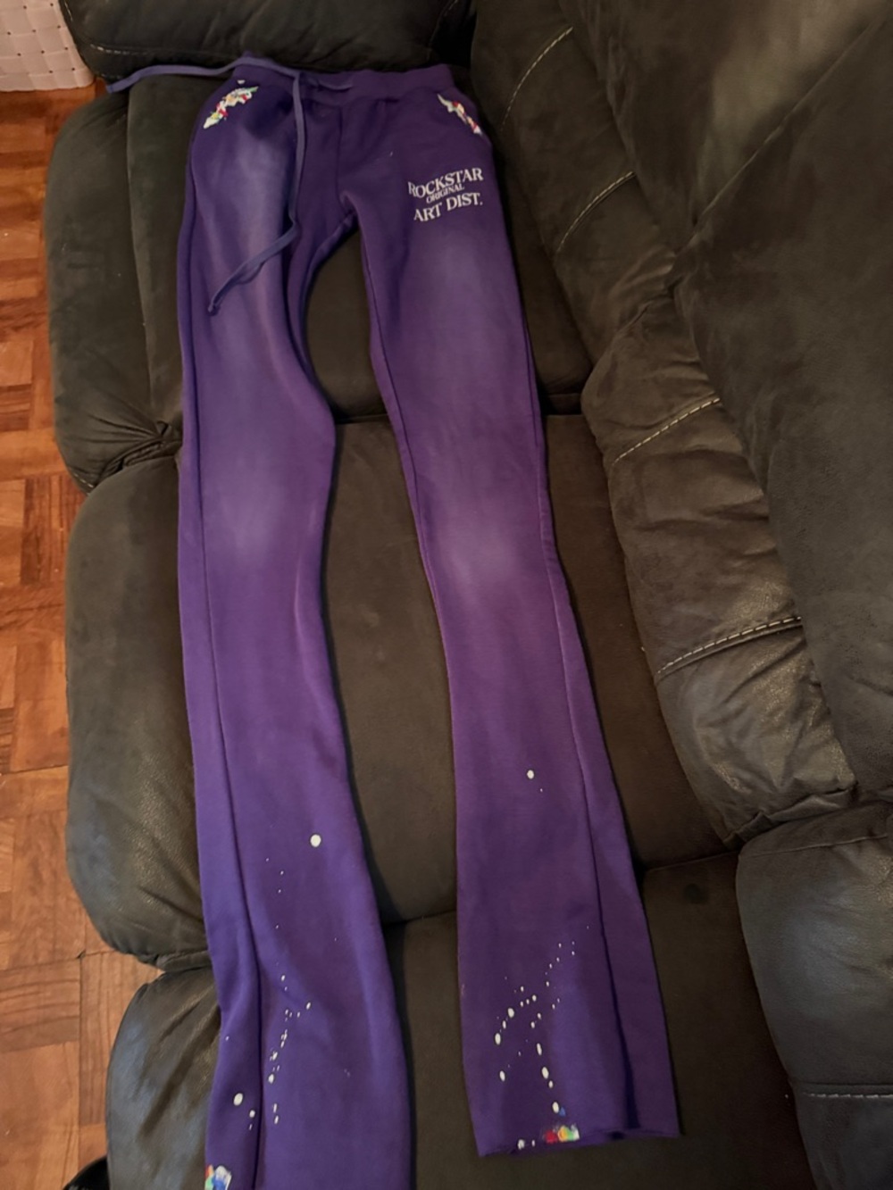Purple Rockstar Art Dist. Graphic Sweatpants